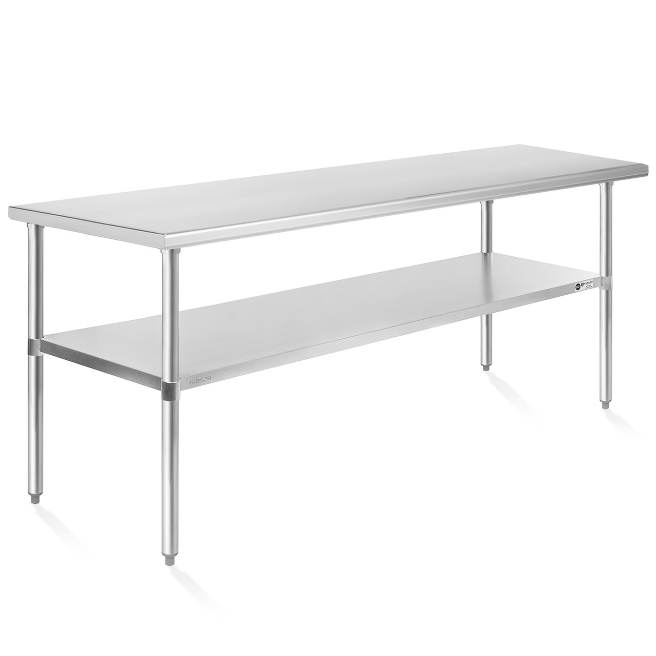 KUTLER Stainless Steel Table, NSF Heavy Duty Commercial Kitchen Prep and Work Table with Undershelf for Restaurant, Hotel, Home